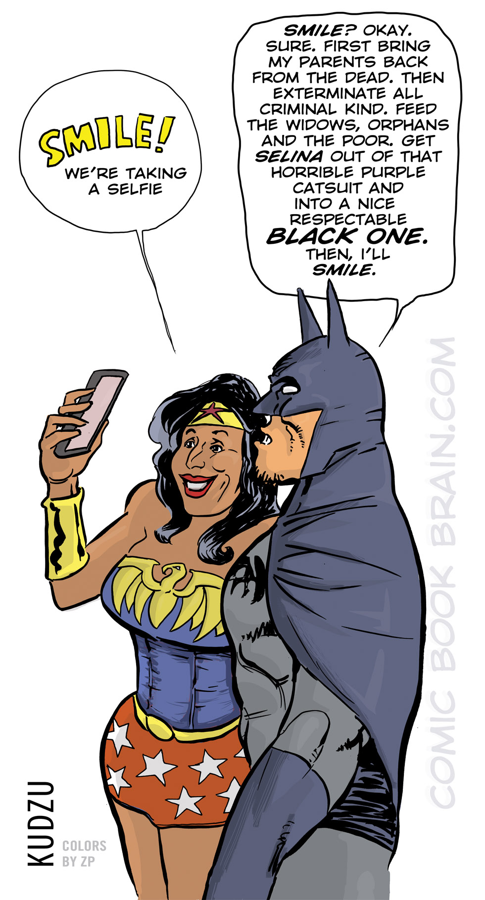WW and Bats Selfie Smile