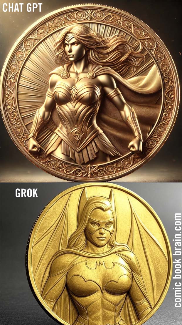 Superhero Woman Golden Coin Designs