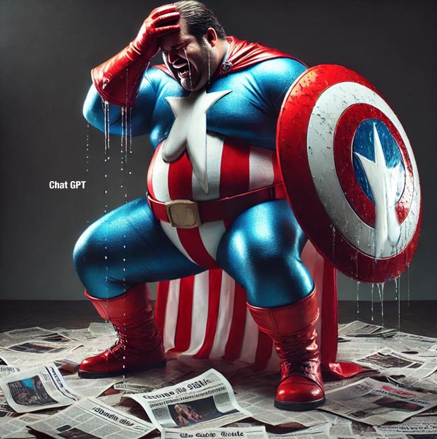 America Captain Crying and Melting