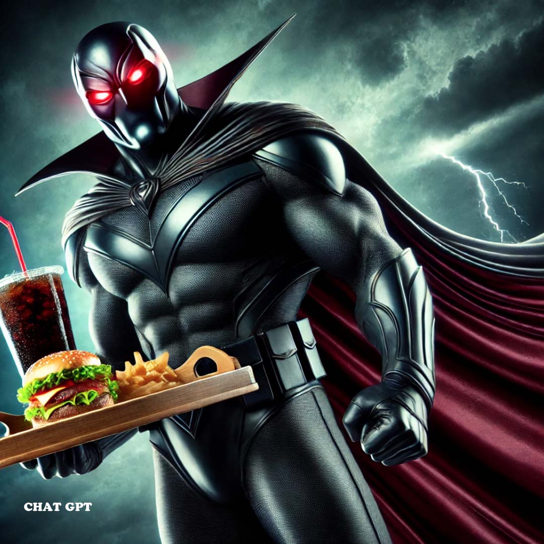 Dark Villain Superhero Waiter