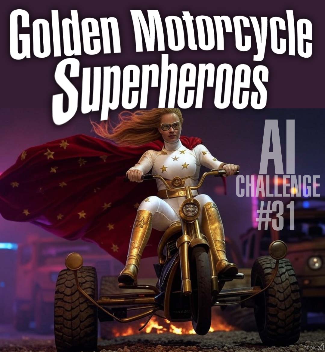 Golden Motorcycle Superheroes