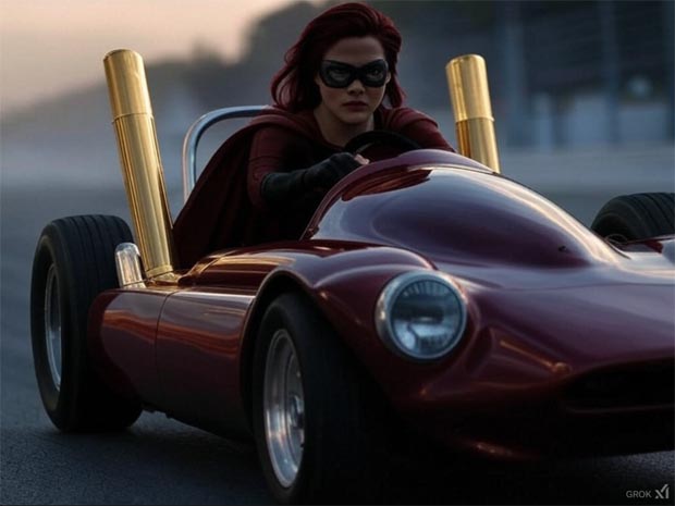 Racecar Red Superhero Woman