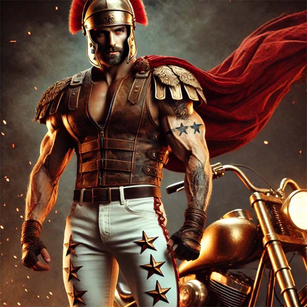 Roman Legionaire Motorcycle Superhero