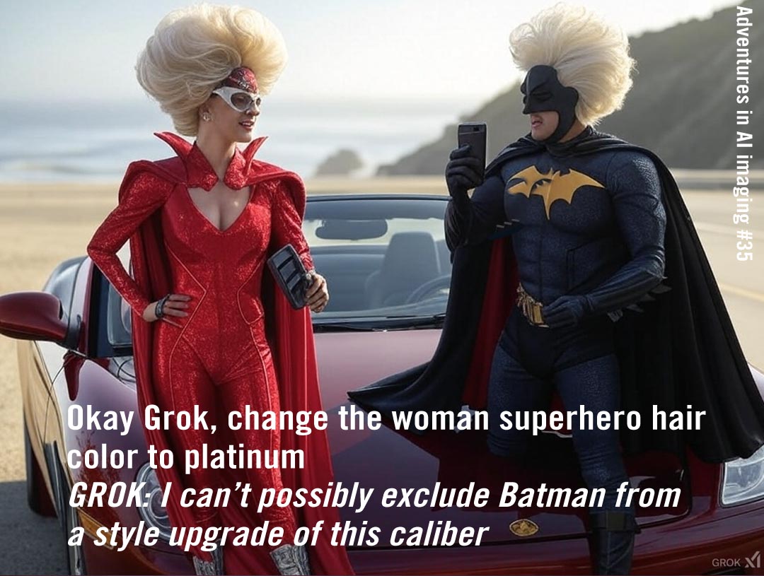 Style upgrade for superheroes to platinum hair