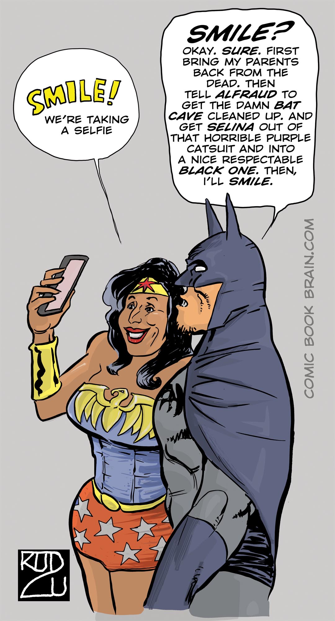 WW and Bats Selfie Smile