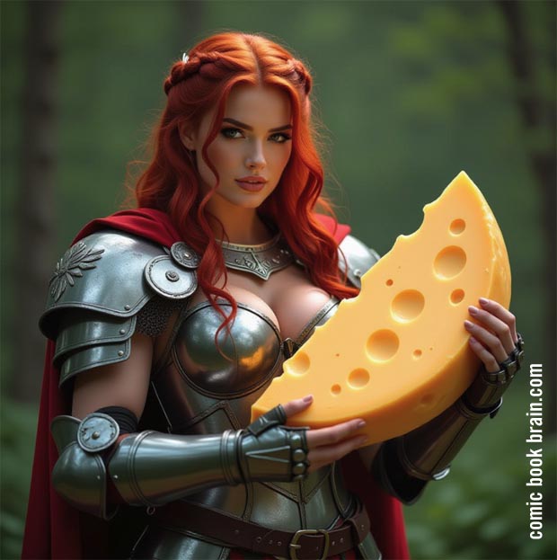 Click to enlarge - Cheese and Red Haired Warrior Woman Cheese and Red Haired Warrior Woman