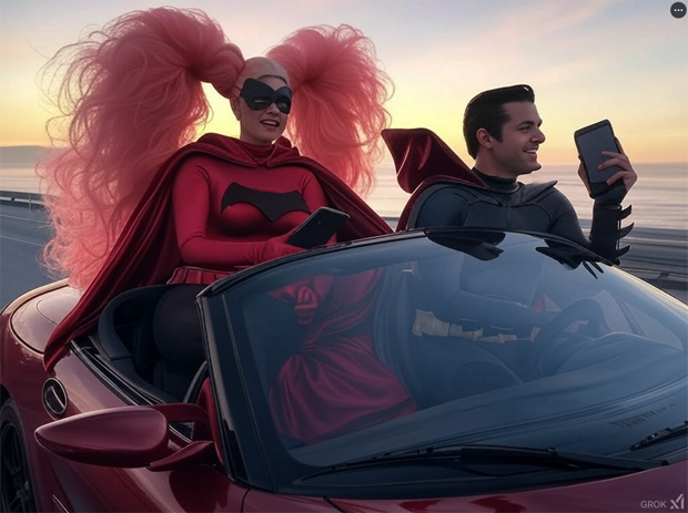 Superheroes in cars with their phones 11