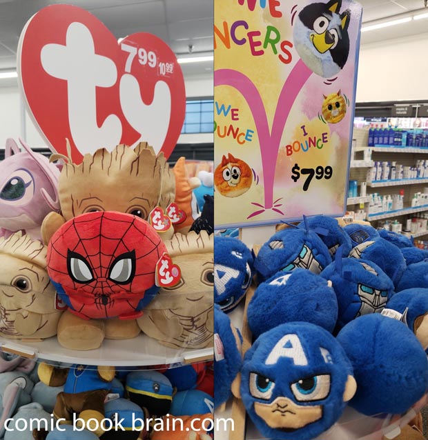 Captain American and Spider-Man fluffy toys