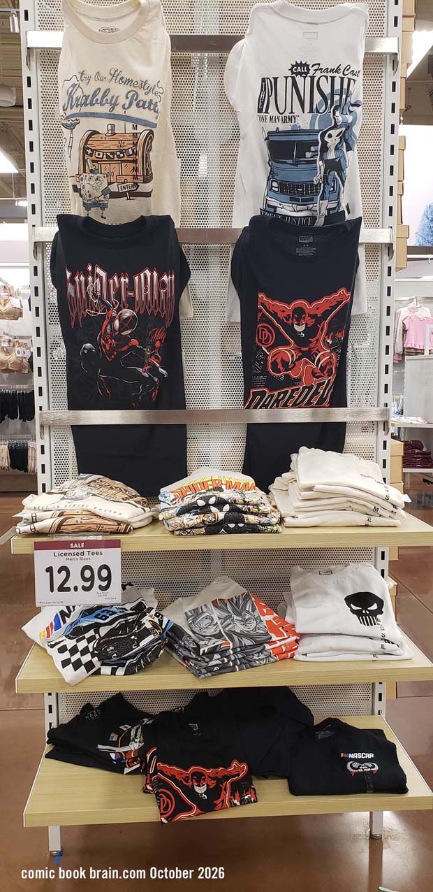 Comic Book T-shirt display at Kroger Grocery store October 2026