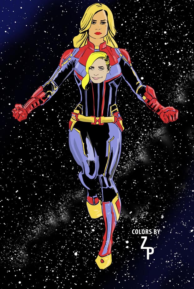 Captain Marvel Brie Larson art by Weems Captain Marvel Brie Larson