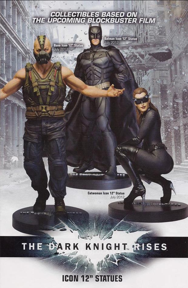 Dark Knight Rises 12 inch statues Catwoman Batman Bane