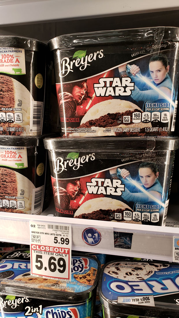 CLose out Star Wars Ice Cream Rise of SKywalker