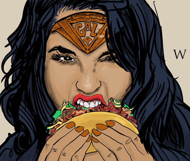 Wonder Woman Eating a TACO