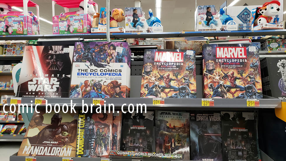 Display of comic book books at Wlamart