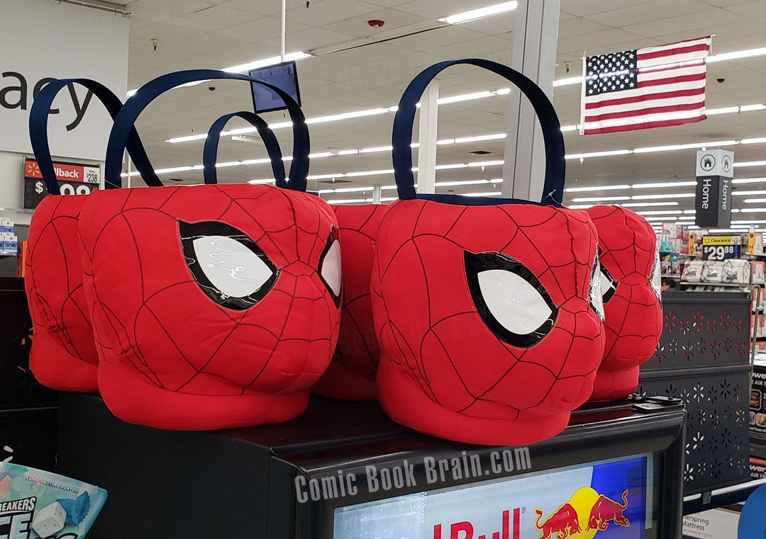 Spider-Man Head Buckets at Wal-Mart with the American Flag