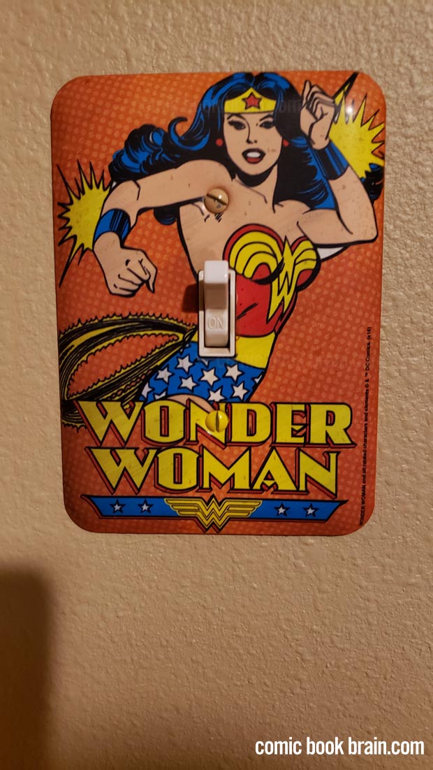 Wonder Woman Light Switch on the wall
